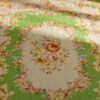 Victorian Aubusson Miniature Rug – Green Floral Border 2 Miniature Aubusson rug with floral medallion and green background
