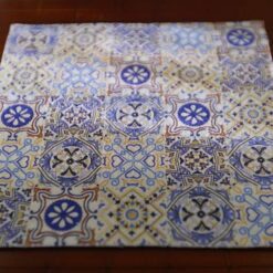 Geometric Blue and Yellow Miniature Rug