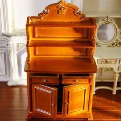 French mahogany hutch cabinet with intricate carvings for dollhouses