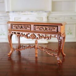 Empire-style miniature wooden desk with carvings