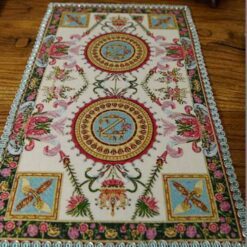 Miniature Royal Savonnerie Aubusson rug with luxurious intricate patterns.