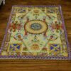 Royal Savonnerie Aubusson miniature rug with detailed floral and crest designs, perfect for dollhouses.