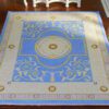 Simple French Aubusson miniature rug with soft floral motifs and scrollwork in cream and green
