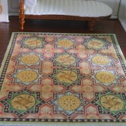 Louis XV Aubusson miniature rug with floral medallion and soft tones