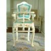 White and gold miniature baby dining chair with handpainted floral designs
