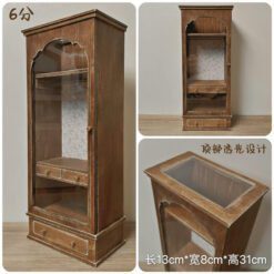 A floral wardrobe and matching side cabinet for dollhouses.