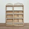 Dollhouse fruit and vegetable display racks in narrow and wide designs