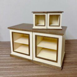 Dollhouse corner bar cabinet for vintage or modern settings