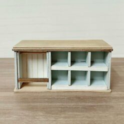 Miniature cake display case and kitchen island for dollhouses