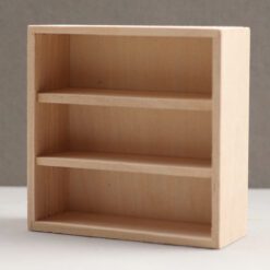 Set of four miniature wooden cabinets in various finishes for dollhouse storage