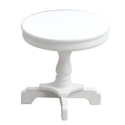 Round miniature pedestal table in multiple finishes for dollhouses.