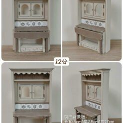 A folding table and window backdrop for dollhouse interiors.