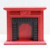 Miniature mahogany Louis XV fireplace for dollhouse with intricate detailing
