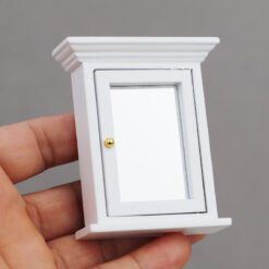 Miniature bathroom medicine cabinet with mirror for dollhouses