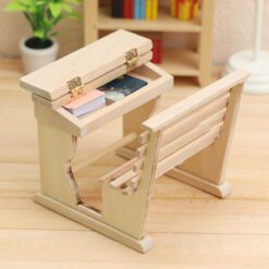 Miniature Wooden Desk with Storage, DIY Model, 1/12 Scale Dollhouse Furniture 8 Miniature wooden desk with storage compartment and unfinished surface