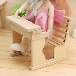 Miniature Wooden Desk with Storage, DIY Model, 1/12 Scale Dollhouse Furniture 9 Miniature wooden desk with storage compartment and unfinished surface