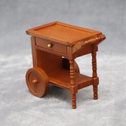Miniature Wooden Rolling Cart 10 Miniature wooden rolling cart for dollhouse