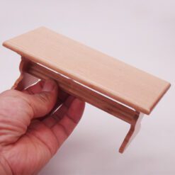 Miniature wooden wall hook rack for dollhouse 10 Miniature wooden dining table with two benches