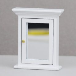 Miniature bathroom medicine cabinet with mirror for dollhouses
