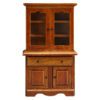 Miniature wooden storage cabinet with shelves and drawers for dollhouses.