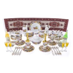 Dollhouse Dishes Mini Tea Cups Tableware Set (Elegant)