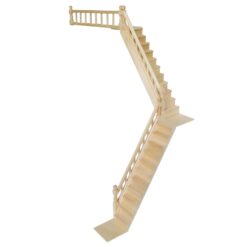 Dollhouse Stairs w/ Adjustable Handrails 2 Sets & DIY Railing