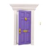 Classic Purple Dollhouse Entry Door - 1:12 Scale Miniature with Gold Hardware 1 Miniature Dollhouse Classic Entry Door