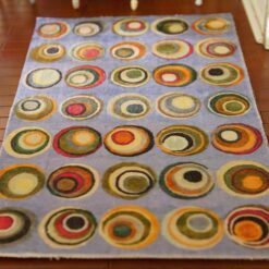 Contemporary Circles Miniature Dollhouse Rug 10 Modern miniature dollhouse rug with colorful circular patterns