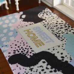 Modern abstract rug with pastel colors and 