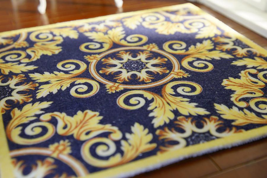 Miniature Aubusson Scroll Square Rug Classic Charm ...