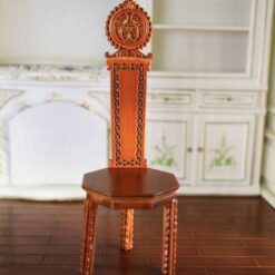 Jacobean-style miniature high-back chair with carvings