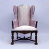 Rococo-style pink striped miniature wingback chair