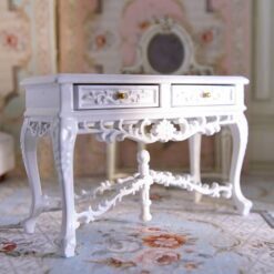 French Country-style miniature white coffee table