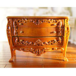 French Country-style miniature chest of drawers in mahogany finish
