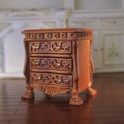 Jacobean-style miniature wooden chest of drawers