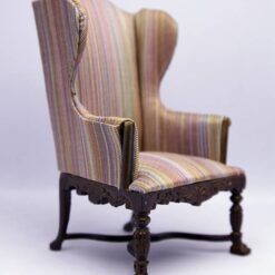 Victorian-style striped miniature wingback chair