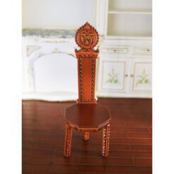 Jacobean-style miniature high-back chair with carvings