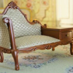 Victorian Miniature Coffee Table and Chair Set 9 Victorian miniature coffee table and armchair in mahogany finish