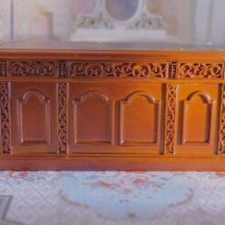 Baroque-style miniature office desk with gold hardware