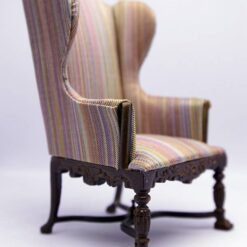 Victorian-style striped miniature wingback chair