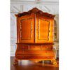 Mahogany Victorian Wardrobe Dollhouse Miniature 2 Mahogany Victorian wardrobe for dollhouses with intricate carvings