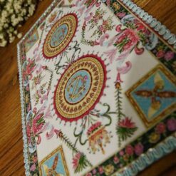 Miniature Royal Savonnerie Aubusson Rug, Luxurious Design 10 Miniature Royal Savonnerie Aubusson rug with luxurious intricate patterns.