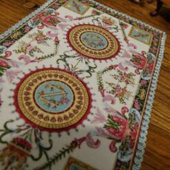 Miniature Royal Savonnerie Aubusson Rug, Luxurious Design 11 Miniature Royal Savonnerie Aubusson rug with luxurious intricate patterns.