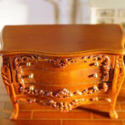 French Country-style miniature chest of drawers in mahogany finish