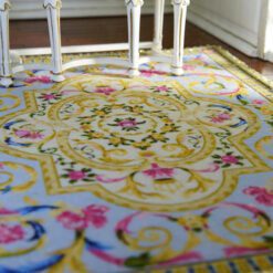 Louis XV Aubusson rug with ornate floral scroll design