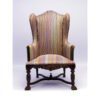 Victorian-style striped miniature wingback chair