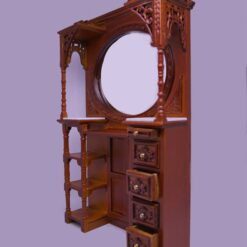 French Country Miniature Brown Display Cabinet 8 French Country-style brown miniature display cabinet with crown
