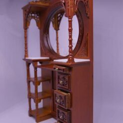 French Country Miniature Brown Display Cabinet 9 French Country-style brown miniature display cabinet with crown