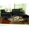 Black leatherette sofa set for dollhouse living room