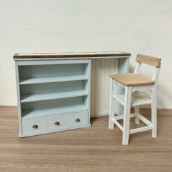 Miniature marble-topped bar counter for dollhouses
